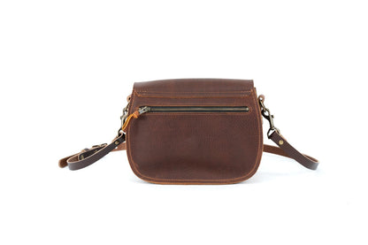 VIVIAN SATCHEL LEATHER CROSSBODY DELUXE - SAGE GREEN BISON