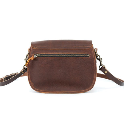 VIVIAN SATCHEL LEATHER CROSSBODY DELUXE - GRAPE BISON