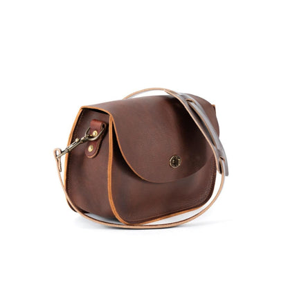VIVIAN SATCHEL LEATHER CROSSBODY DELUXE - GRAPE BISON
