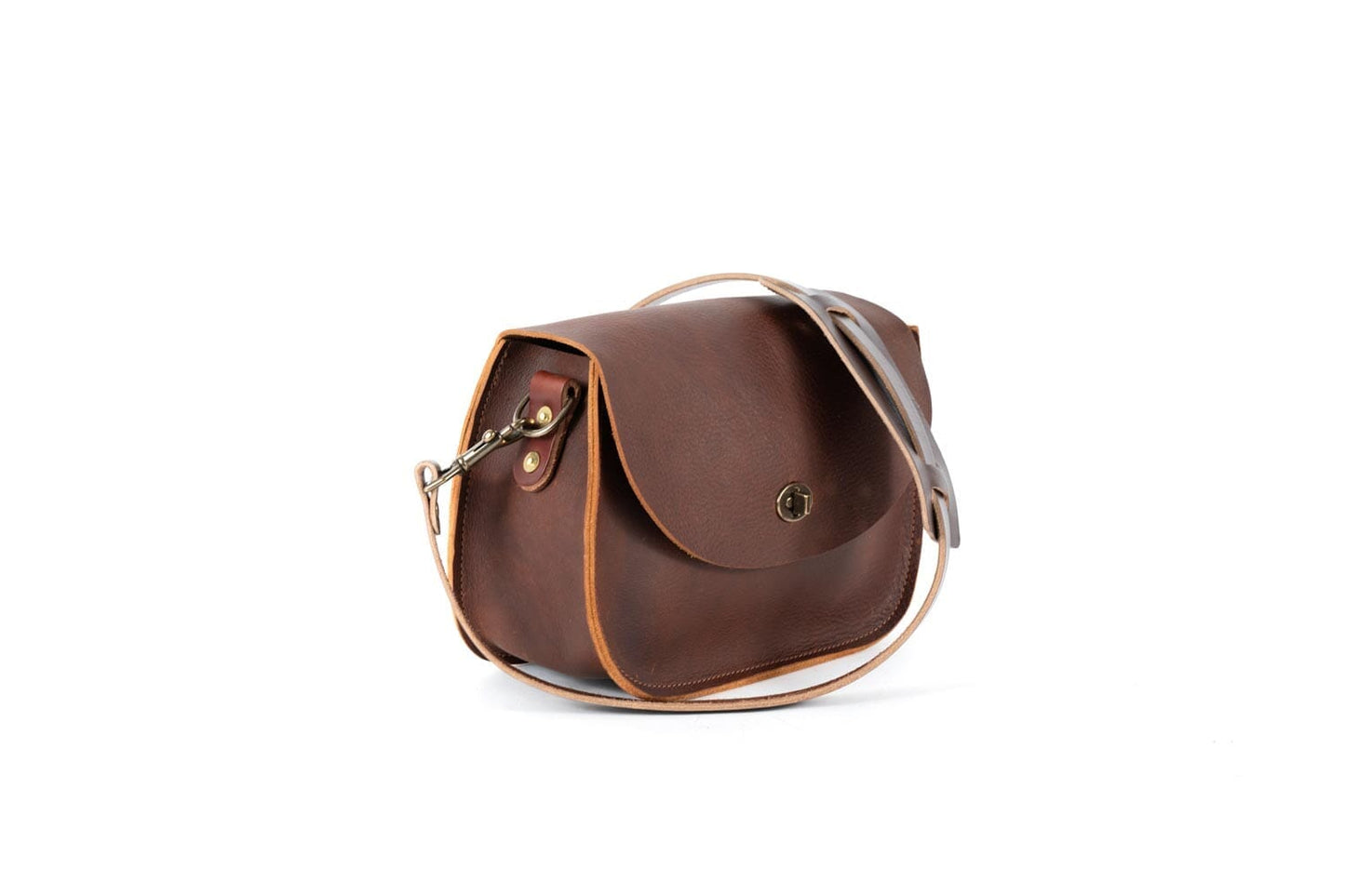 VIVIAN SATCHEL LEATHER CROSSBODY DELUXE - CHERRY BISON