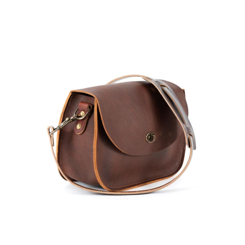 VIVIAN SATCHEL LEATHER CROSSBODY DELUXE - PEANUT BISON