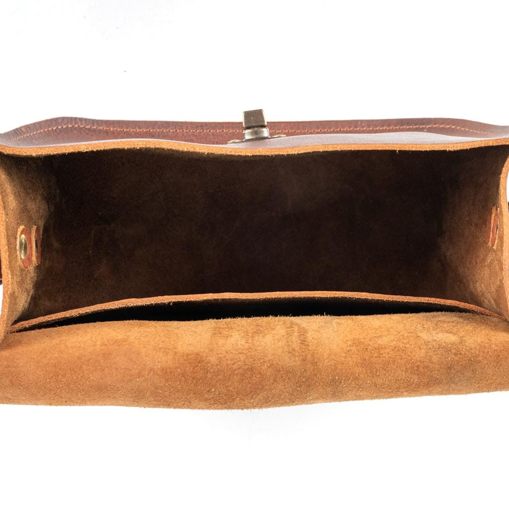 VIVIAN SATCHEL LEATHER CROSSBODY - HONEY