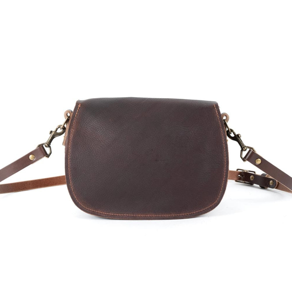 VIVIAN SATCHEL LEATHER CROSSBODY - MOCHA