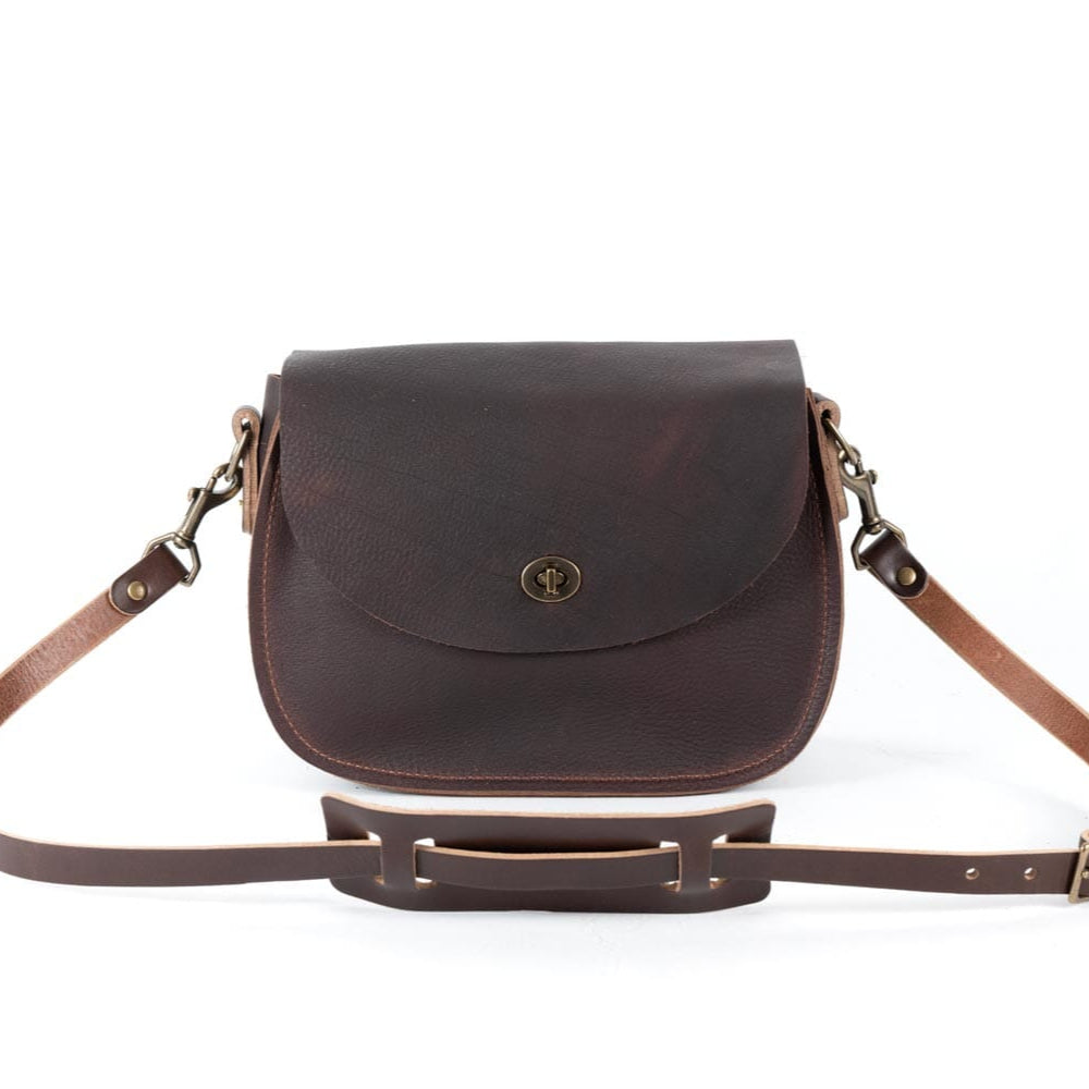 VIVIAN SATCHEL LEATHER CROSSBODY DELUXE - MOCHA
