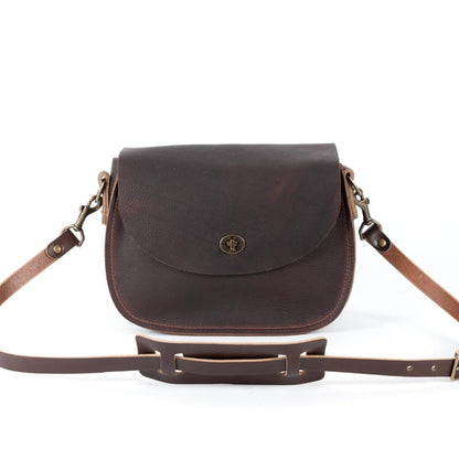 VIVIAN SATCHEL LEATHER CROSSBODY DELUXE - MOCHA