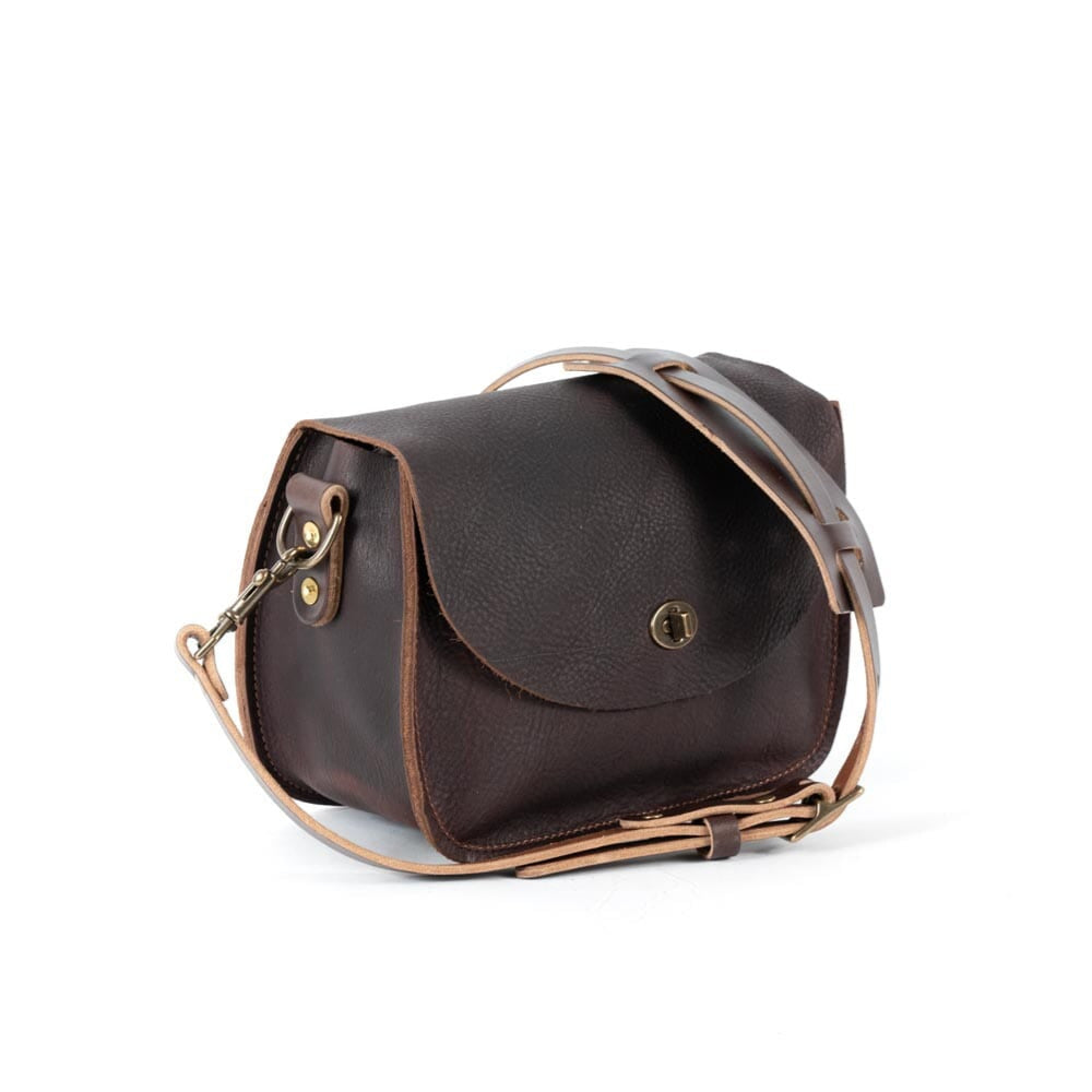 VIVIAN SATCHEL LEATHER CROSSBODY - MOCHA