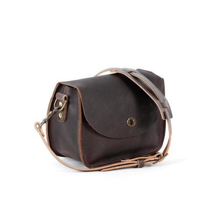 VIVIAN SATCHEL LEATHER CROSSBODY - MOCHA