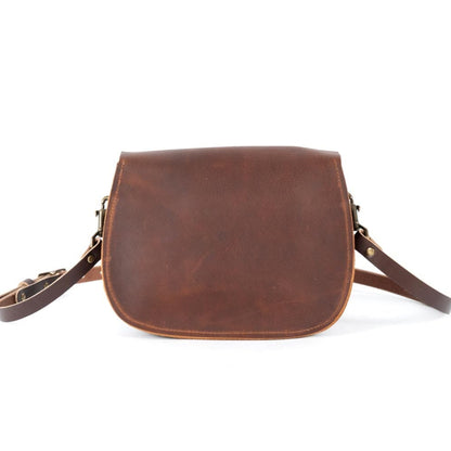 VIVIAN SATCHEL LEATHER CROSSBODY - PEANUT BISON