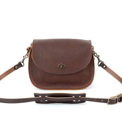 VIVIAN SATCHEL LEATHER CROSSBODY - INDIGO BISON