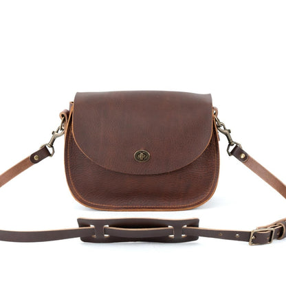 VIVIAN SATCHEL LEATHER CROSSBODY DELUXE - INDIGO BISON