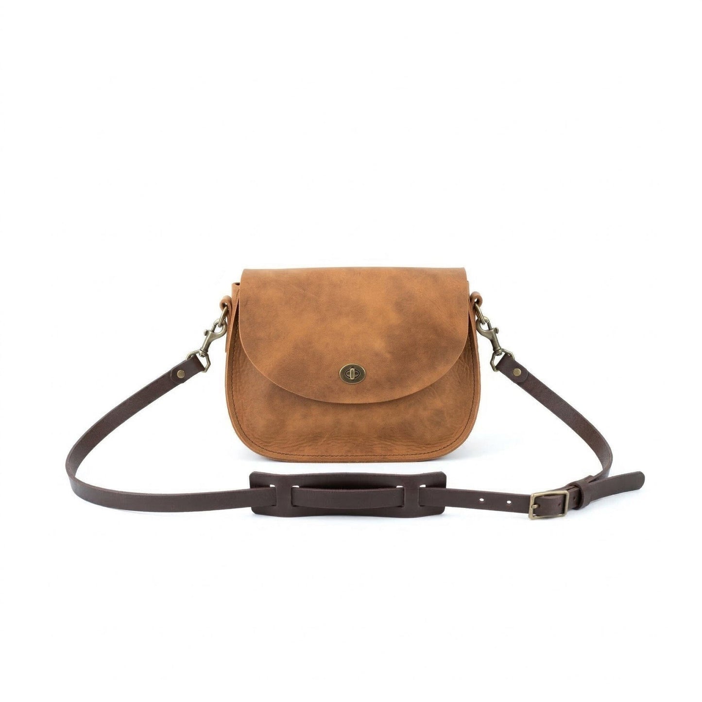 VIVIAN SATCHEL LEATHER CROSSBODY - TOBACCO