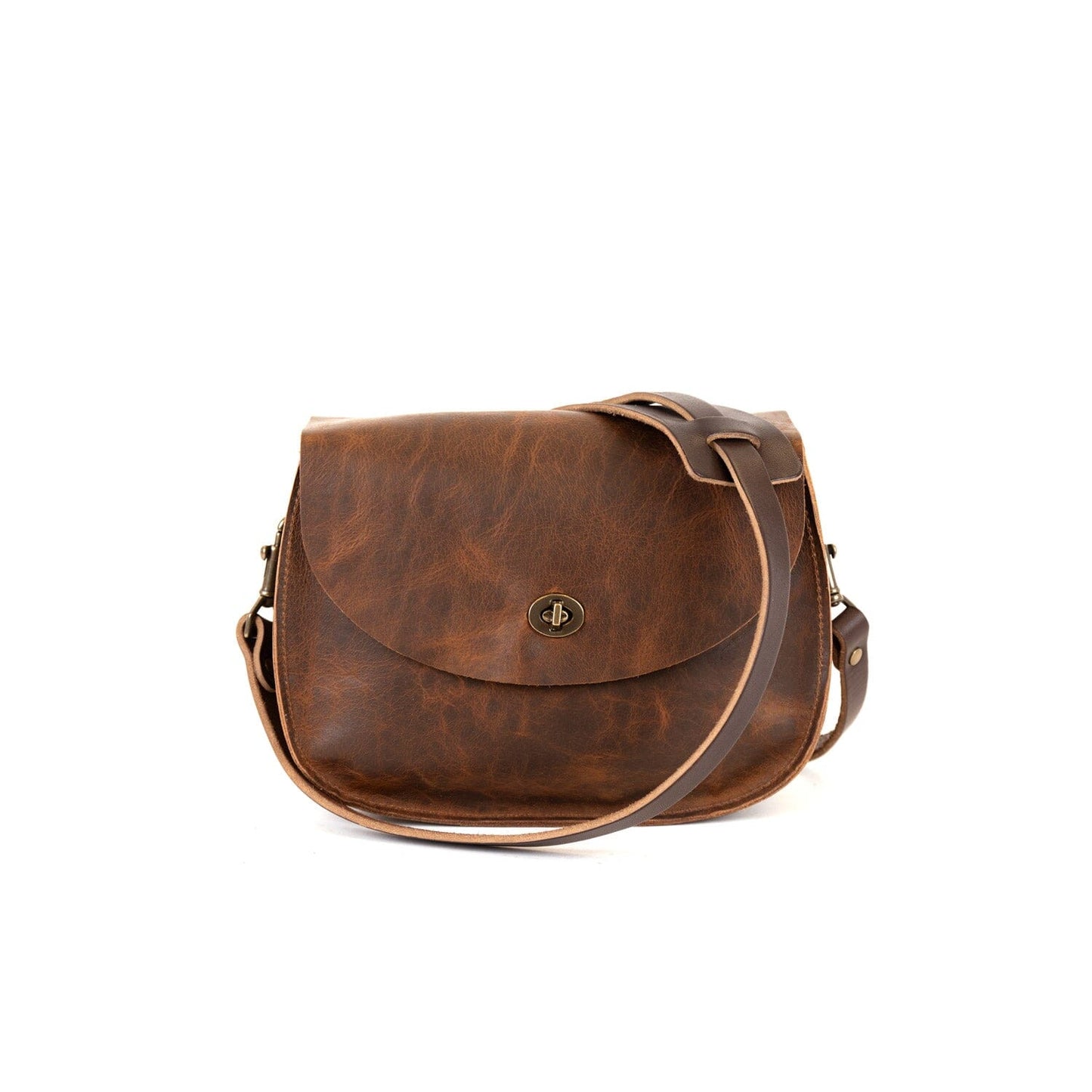 VIVIAN SATCHEL LEATHER CROSSBODY - SMALL - HICKORY BISON