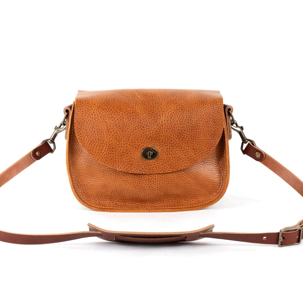 VIVIAN SATCHEL LEATHER CROSSBODY DELUXE - HONEY