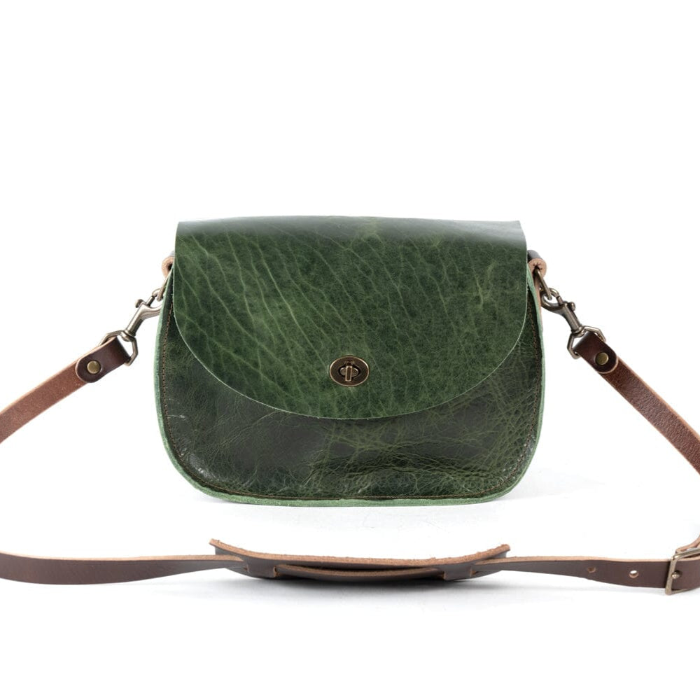 VIVIAN SATCHEL LEATHER CROSSBODY - JADE BISON