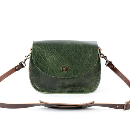 VIVIAN SATCHEL LEATHER CROSSBODY - JADE BISON