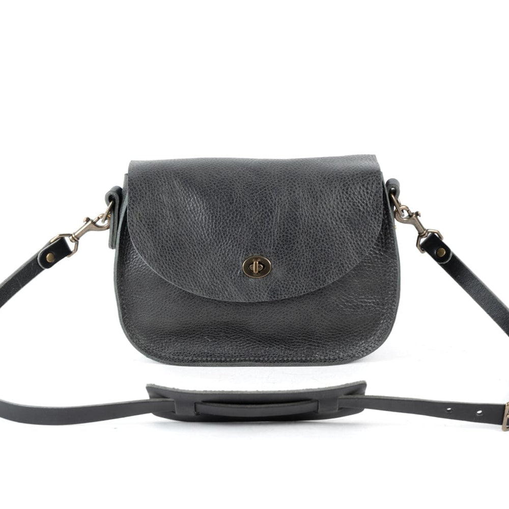 VIVIAN SATCHEL LEATHER CROSSBODY DELUXE - RAVEN