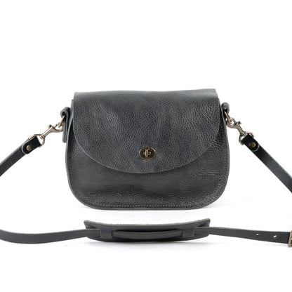 VIVIAN SATCHEL LEATHER CROSSBODY - RAVEN