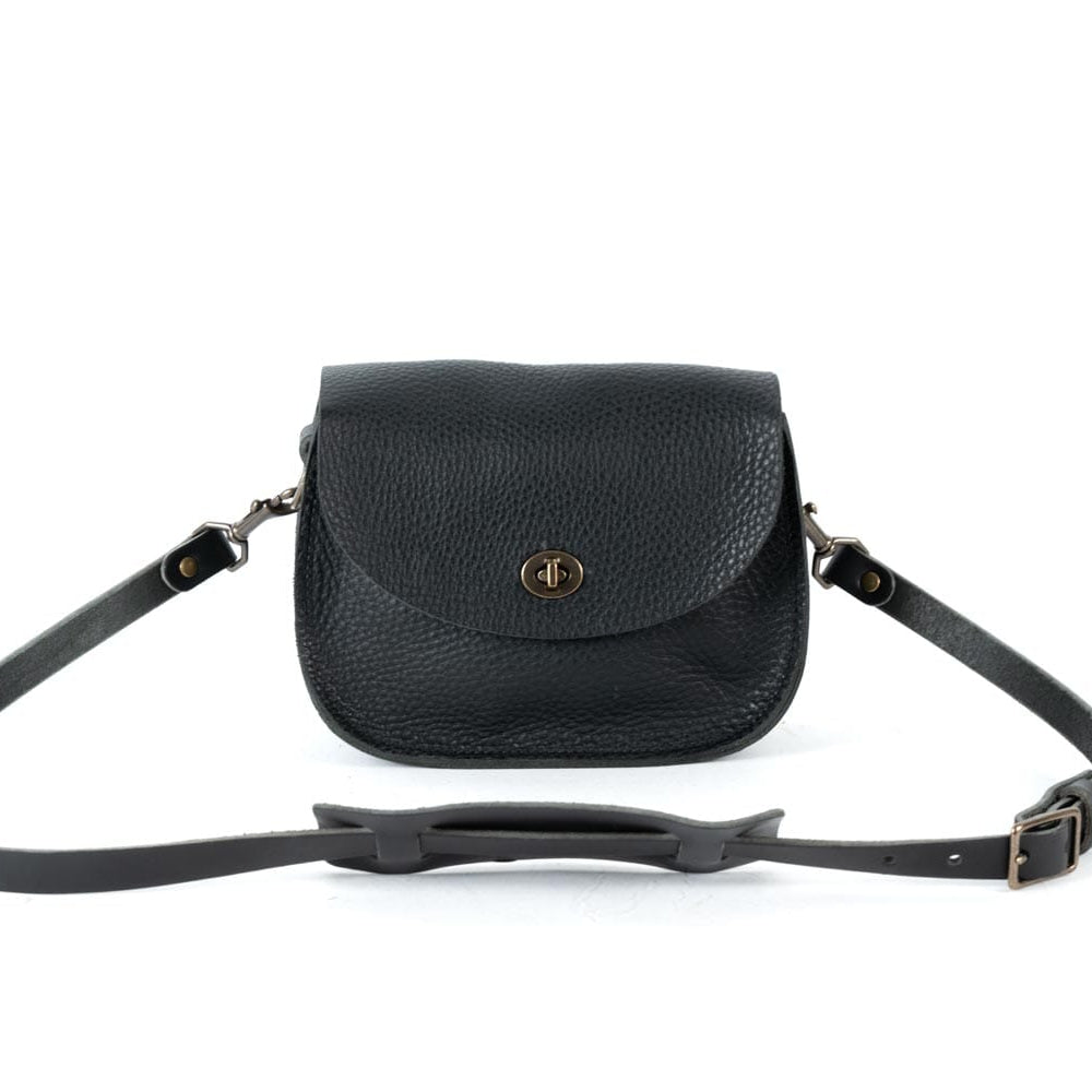 VIVIAN SATCHEL LEATHER CROSSBODY - SMALL - BLACK