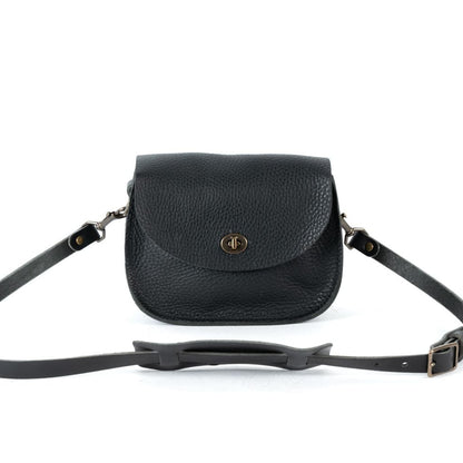 VIVIAN SATCHEL LEATHER CROSSBODY - SMALL - BLACK