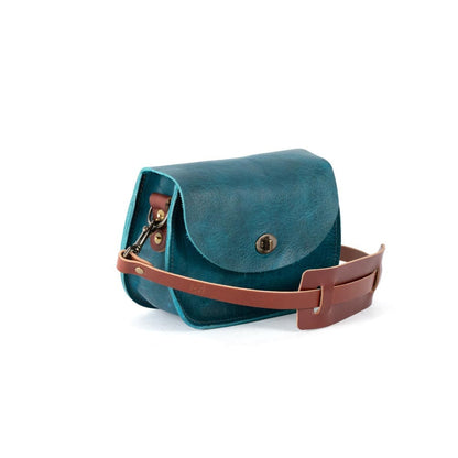 VIVIAN SATCHEL LEATHER CROSSBODY - SMALL - COBALT BISON