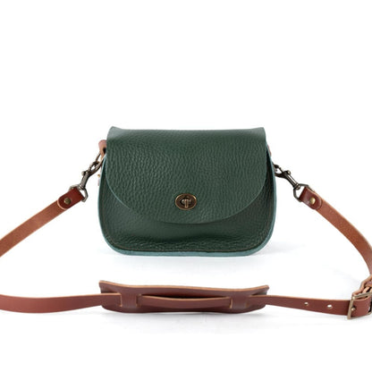 VIVIAN SATCHEL LEATHER CROSSBODY - SMALL - FOREST GREEN