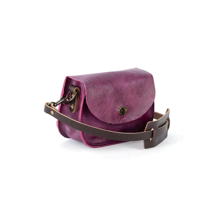 VIVIAN SATCHEL LEATHER CROSSBODY - SMALL - GRAPE BISON