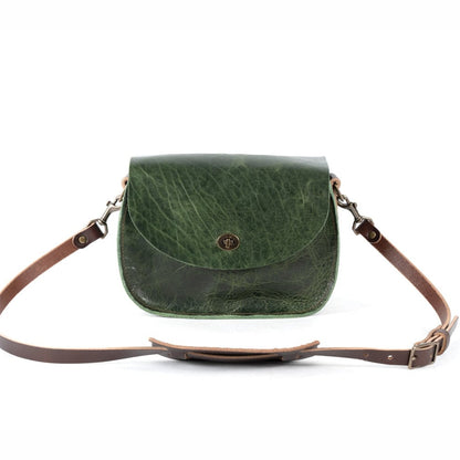 VIVIAN SATCHEL LEATHER CROSSBODY - SMALL - JADE BISON