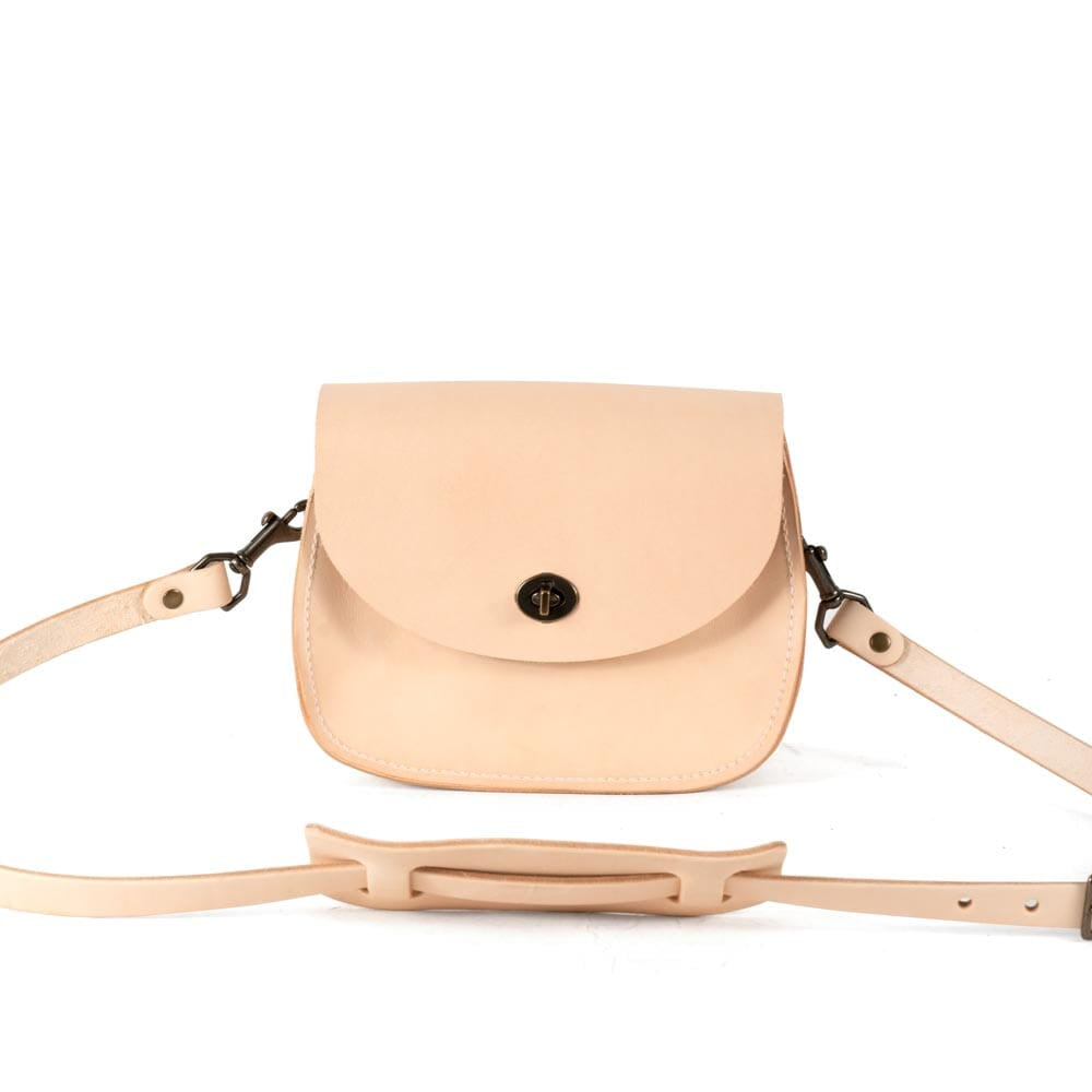 VIVIAN SATCHEL LEATHER CROSSBODY DELUXE - NATURAL VEG TAN