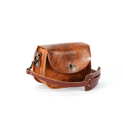 VIVIAN SATCHEL LEATHER CROSSBODY - SMALL - PEANUT BISON