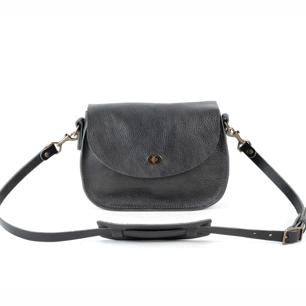 VIVIAN SATCHEL LEATHER CROSSBODY - SMALL - RAVEN