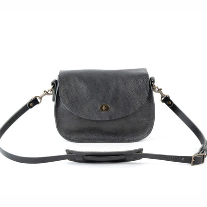 VIVIAN SATCHEL LEATHER CROSSBODY - SMALL - RAVEN