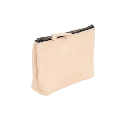 LEATHER ZIPPERED POUCH WITH GUSSET - SMALL