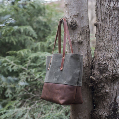 AVERY WAXED CANVAS TOTE BAG - LARGE