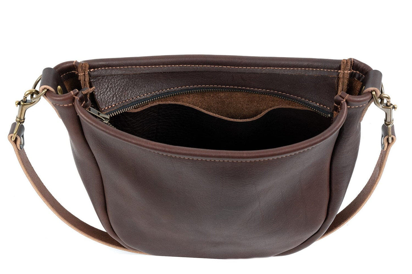 CELESTE LEATHER HOBO BAG - LARGE - WHISKY BISON