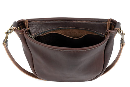 CELESTE LEATHER HOBO BAG - LARGE - WHISKY BISON