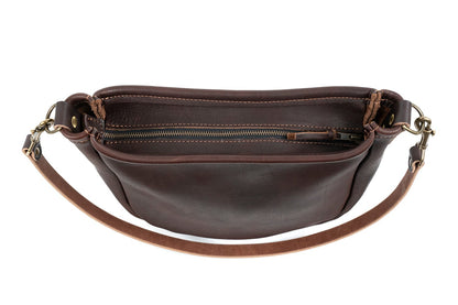 CELESTE LEATHER HOBO BAG - LARGE - WHISKY BISON