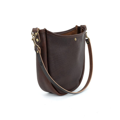 CELESTE LEATHER HOBO BAG - MOCHA