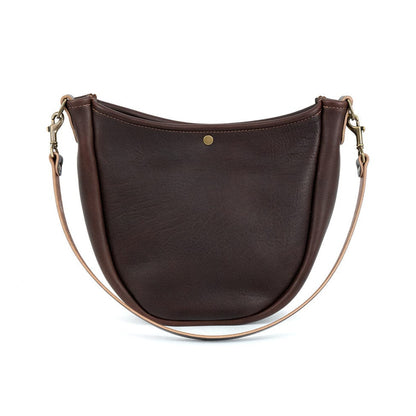 CELESTE LEATHER HOBO BAG - MOCHA