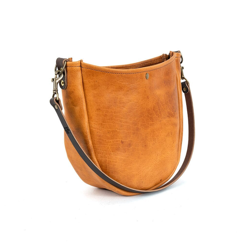 CELESTE LEATHER HOBO BAG - PEANUT BISON