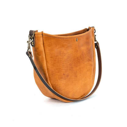 CELESTE LEATHER HOBO BAG - PEANUT BISON
