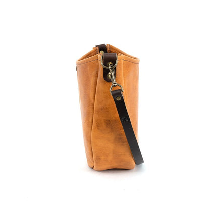 CELESTE LEATHER HOBO BAG - PEANUT BISON