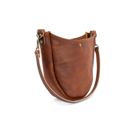 CELESTE LEATHER HOBO BAG - SADDLE