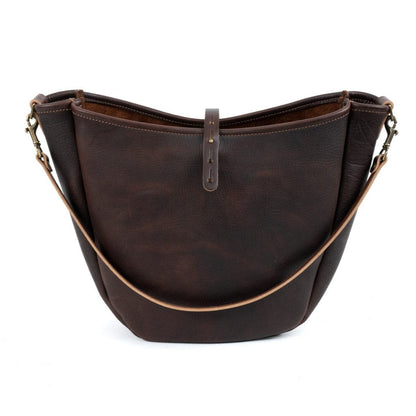 CELESTE LEATHER HOBO BAG - LARGE - MOCHA
