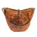 CELESTE LEATHER HOBO BAG - LARGE - PEANUT BISON