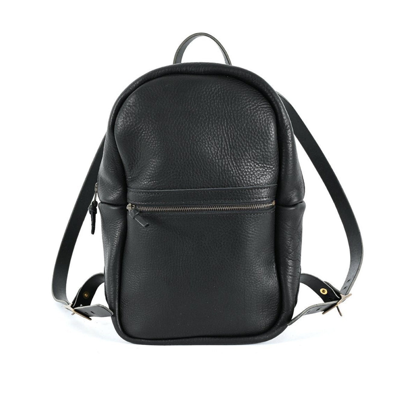 CLASSIC ZIPPERED LEATHER BACKPACK - MEDIUM