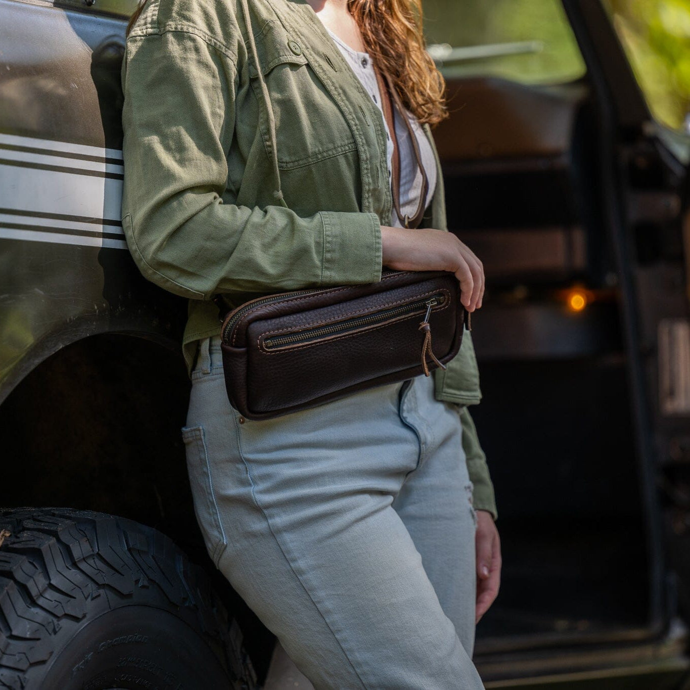 LEATHER FANNY PACK / LEATHER WAIST BAG - DELUXE - MOCHA