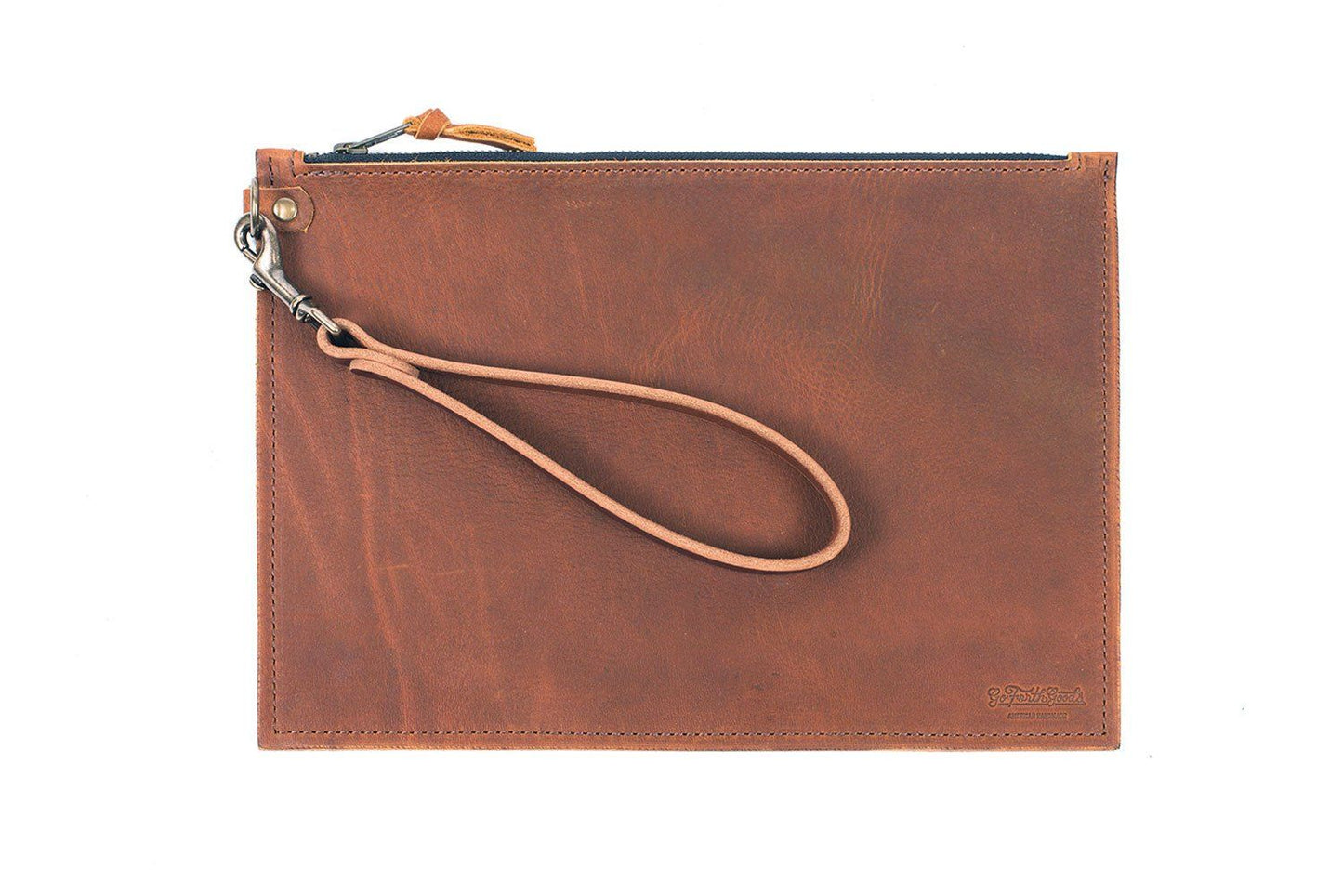 FELICITY ZIPPERED CLUTCH WITH WRISTLET LARGE - CRIMSON