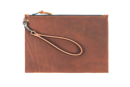 FELICITY ZIPPERED CLUTCH WITH WRISTLET LARGE - CRIMSON