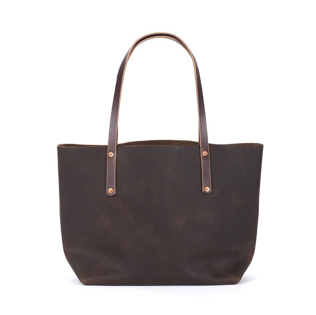 leather tote bag, full grain leather bag - mocha color - Avery Tote