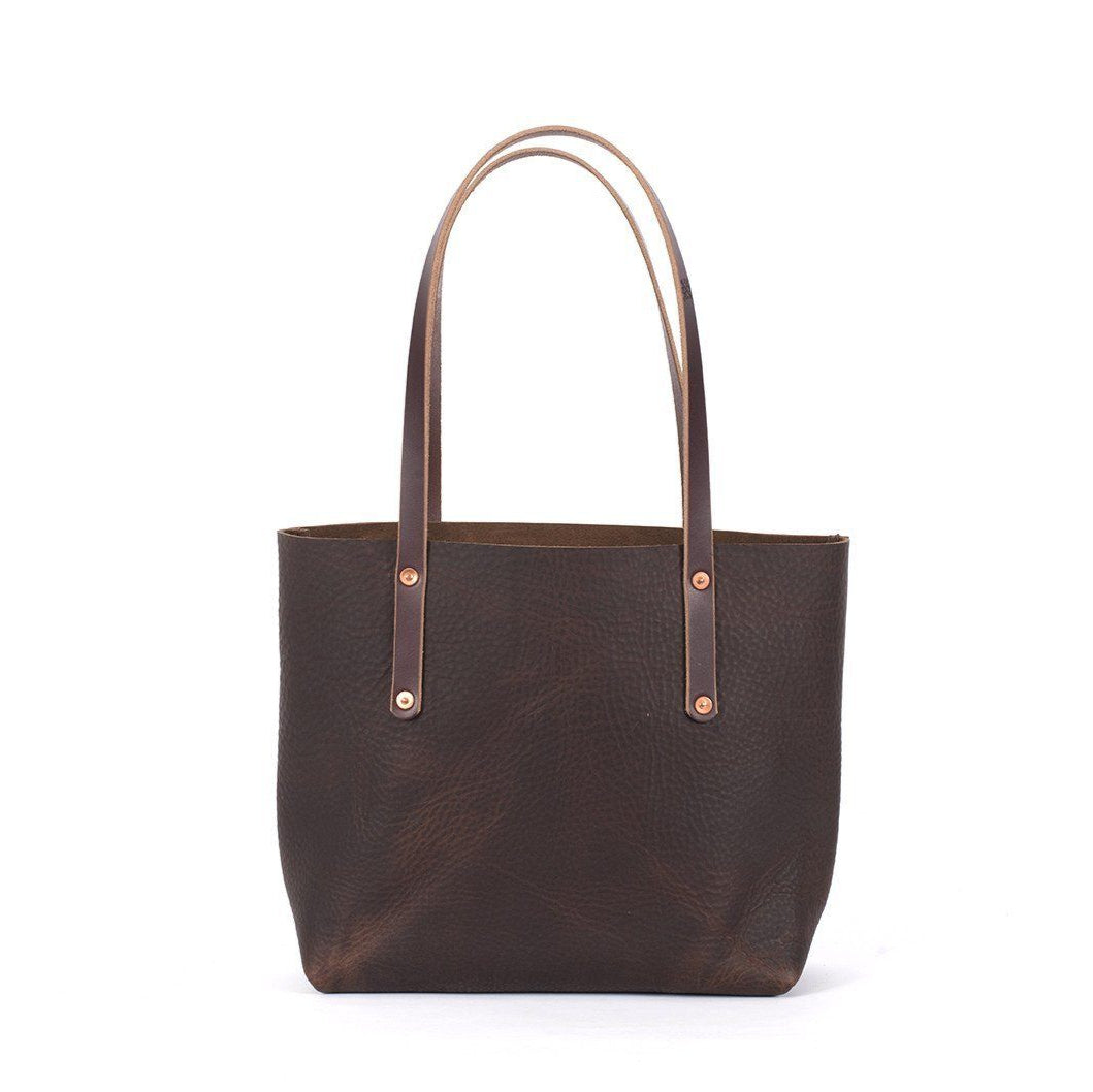 leather tote bag, full grain leather bag - mocha color - Avery Tote Medium